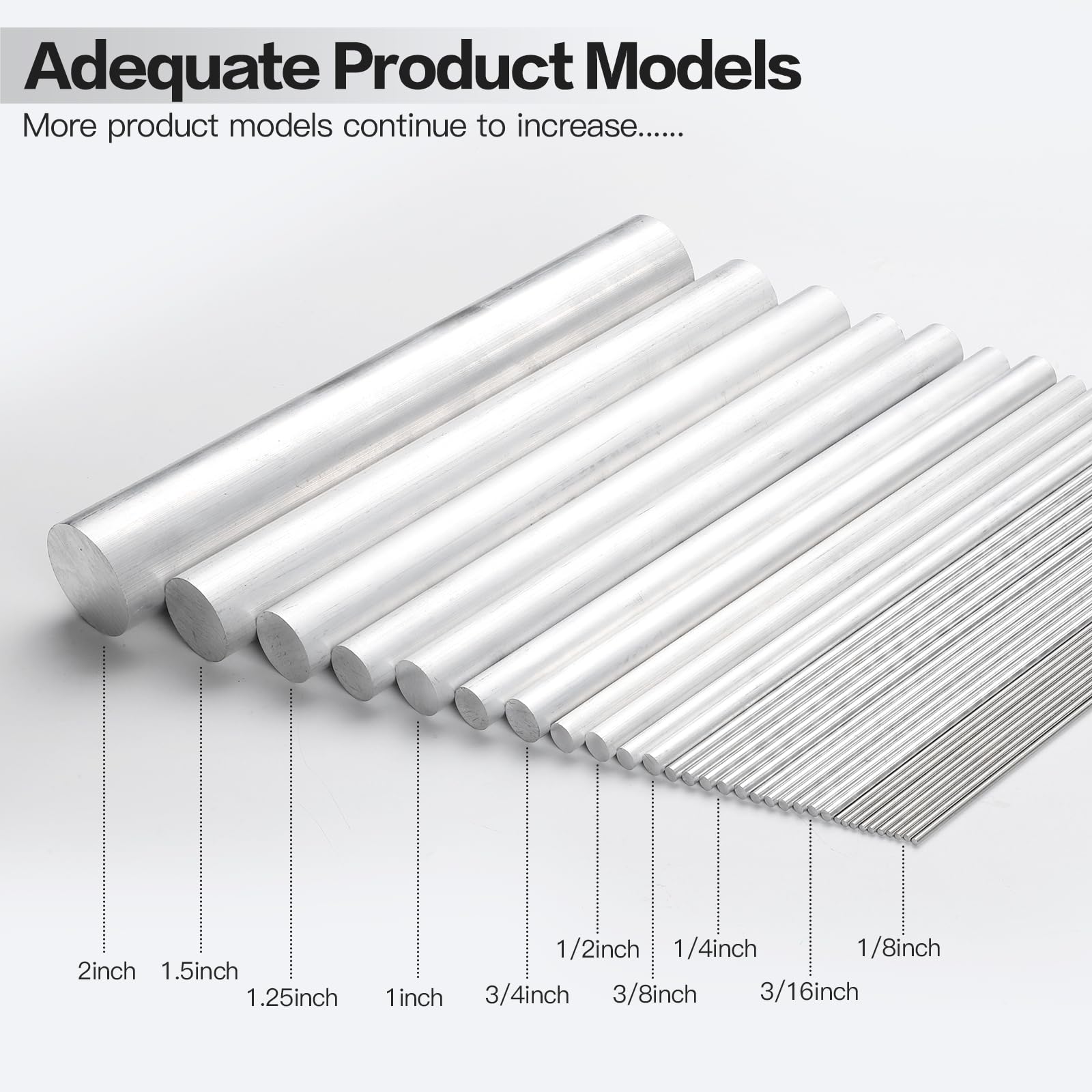 Aluminum Round Rods - 1/4" Diameter, 10 Pack -4 Aluminum Round Rods - 1/4" Diameter, 10 Pack -4