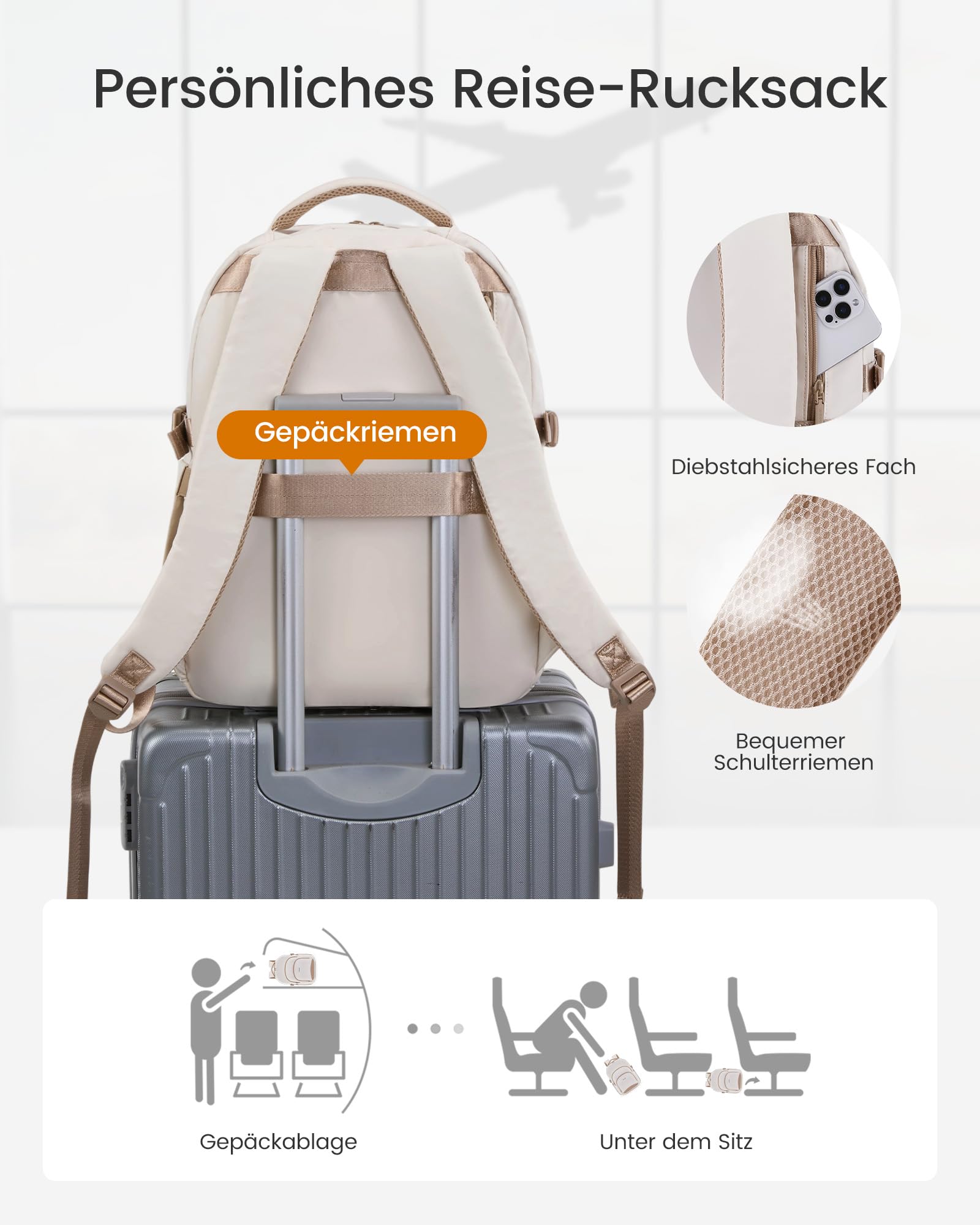 LOVEVOOK Rucksack Damen, Schulrucksack Teenager mit 17,3 Zoll Laptopfach