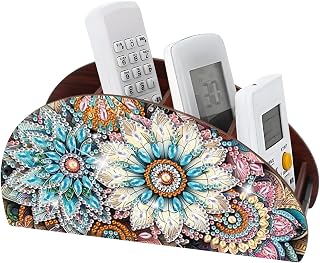 JISHSHAY Diamond Painting Remote Control Holder Flower Diamond Art Remote Holder Flower Gem Art Organizer Box Gem Painting Organizer Case Embroidery Storage Case Mosaic Kits for Adults Storage Box
