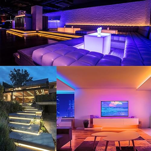 Miniatura 8 de KISUFU Tira de luz LED de neón AC110V 2835 LED de 3.3 pies, tira de luz de silicona flexible impermeable IP65, tira de luz de neón de 0.315 x 0.630