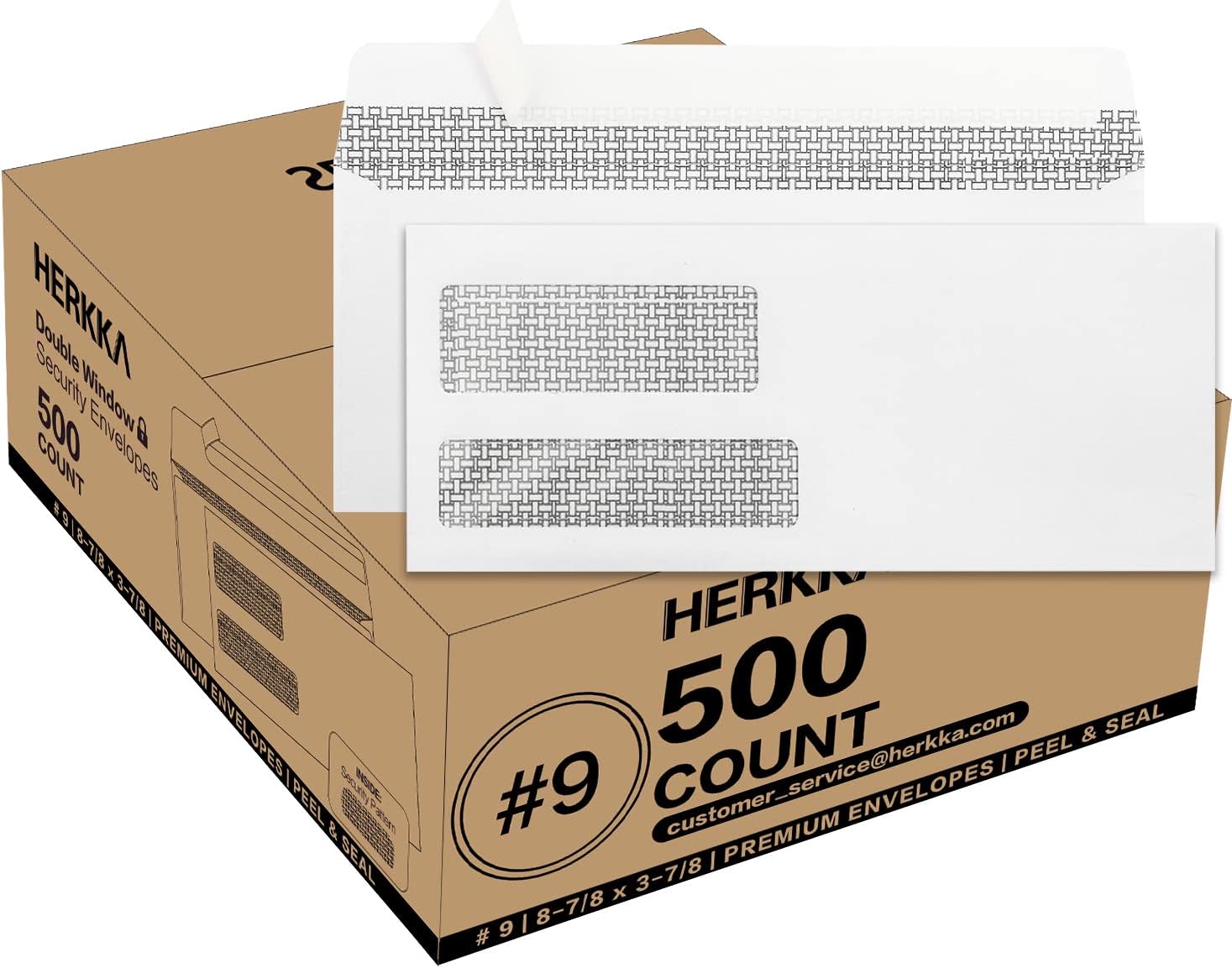 9 Double Window Security Envelopes, HERKKA No.9 Double