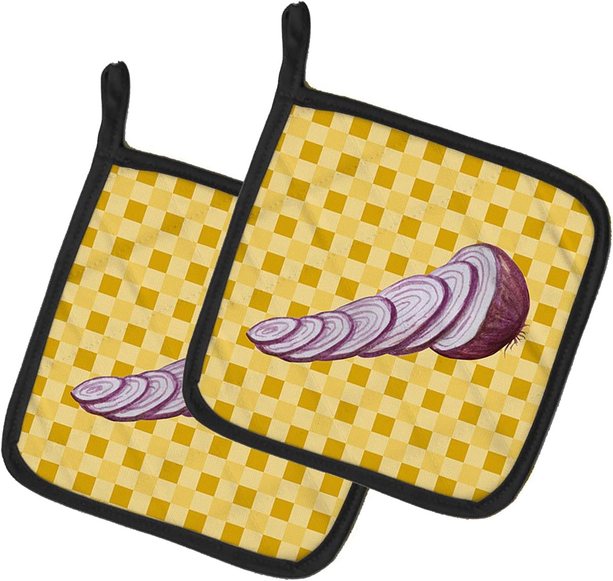 Caroline's Treasures BB7210PTHD Radish on Basketweave Pair of Pot Holders Kitchen Heat Resistant Pot Holders Sets Oven Hot Pads for Cooking Baking BBQ, 7 1/2 x 7 1/2
