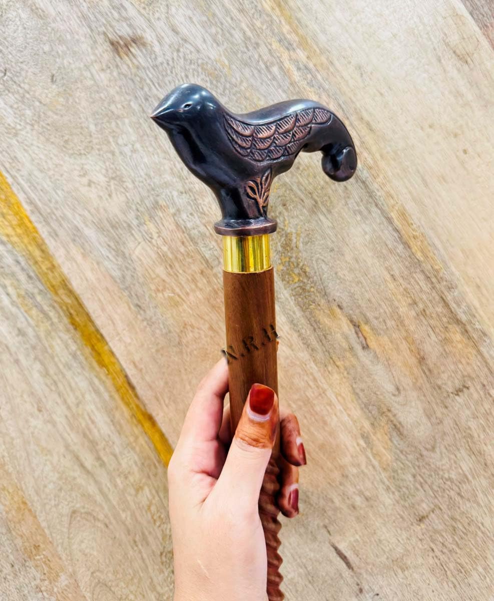 Bastón de madera tallado en madera para mujer y mujer, diseño de moda, elegante y bonito