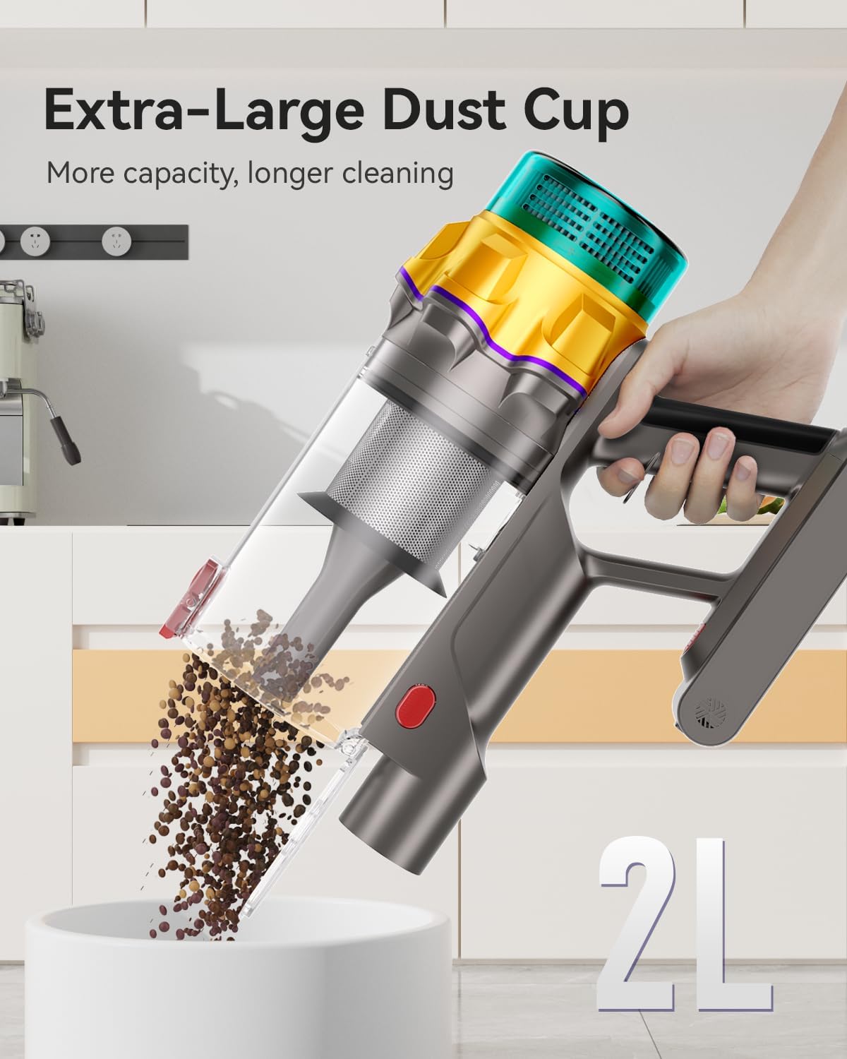 Cordless Vacuum Cleaner, 55KPA 650W 65Mins Extra-Large Dust Cup Cordless Stick Vacuum, Rechargeable Vacuum Cleaner with Self-Standing, Vacuum Cleaners for Home, Hardwood Floor, Carpet, Pet Hair - Image 3