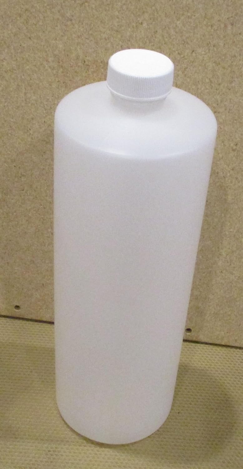 Cylinder Bottles with Caps, 32 Ounce, Pack of 6, HDPE Natural, Pharmaceutical Grade