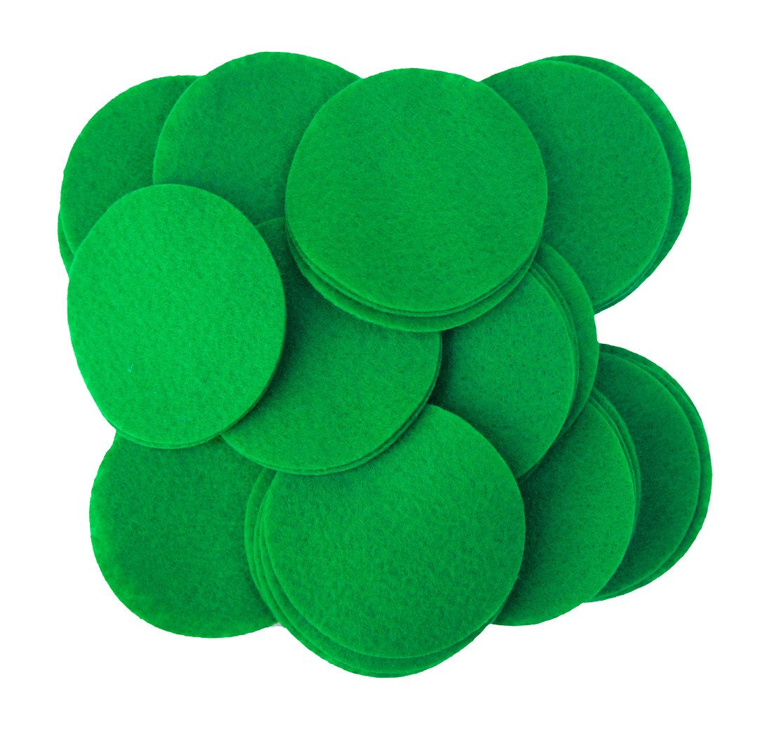 Playfully Ever After Green Craft Felt Circles (2.5 Inch - 46pc)