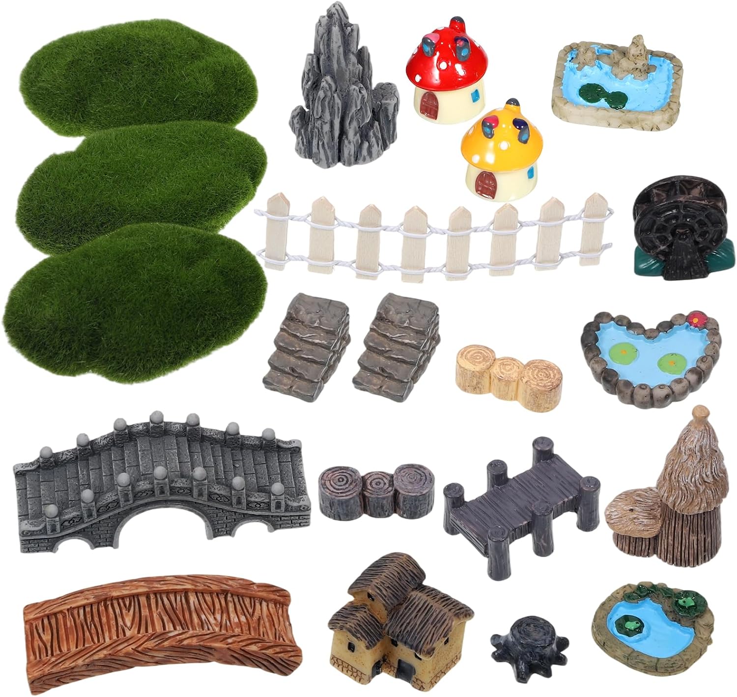 21Pcs Mini Fairy Garden Accessories Fairy Garden Kit