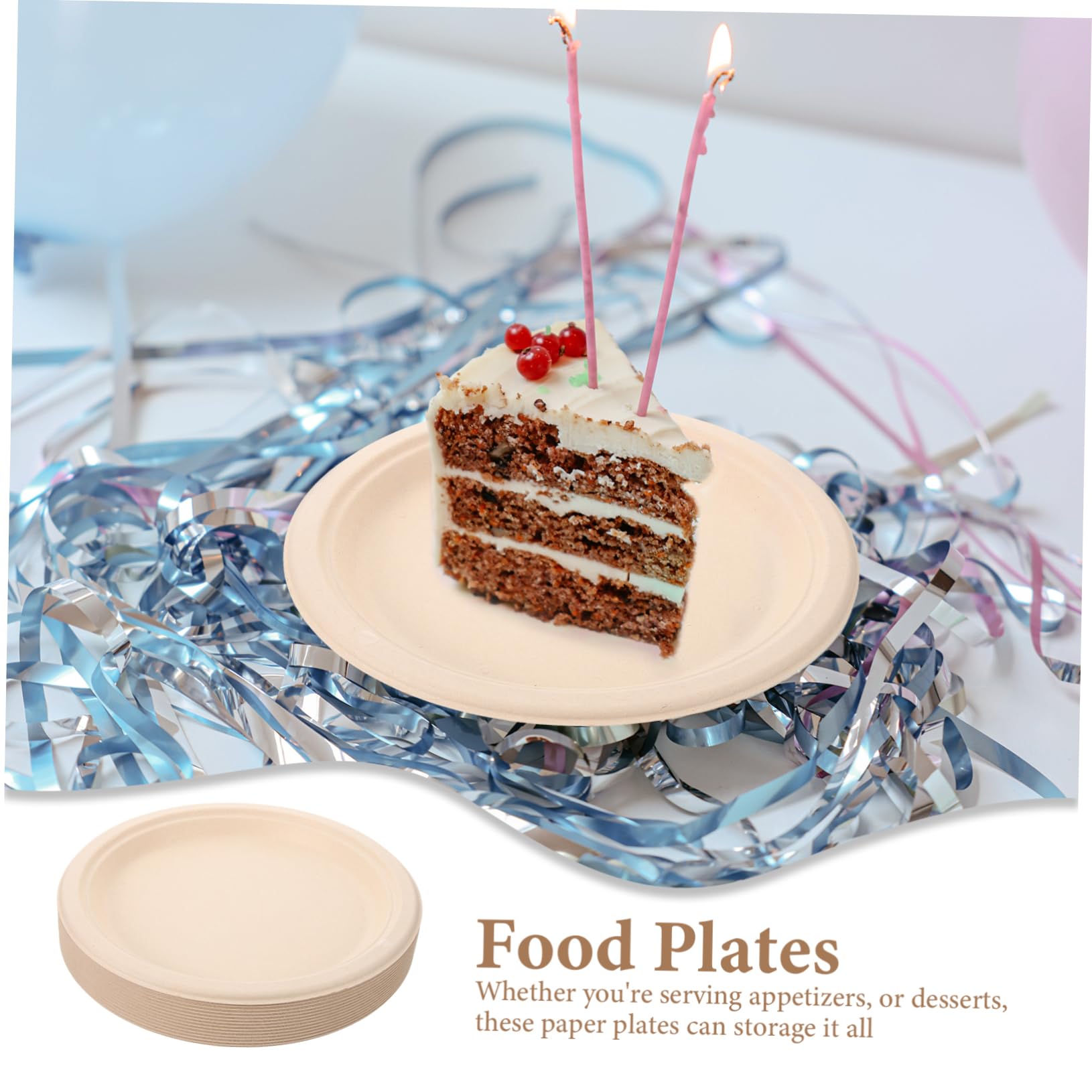 PACKOVE Pappteller aus Papier 50 Stück Stabil und Praktisch für Partys Grillabende Hochzeiten Picknicks und Desserts