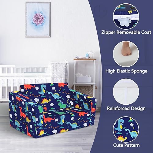 Miniatura 7 de Sofás plegables para niños, sofá convertible 2 en 1 para niños, sofá convertible para tumbona, abatible, sofá cama para niños pequeños