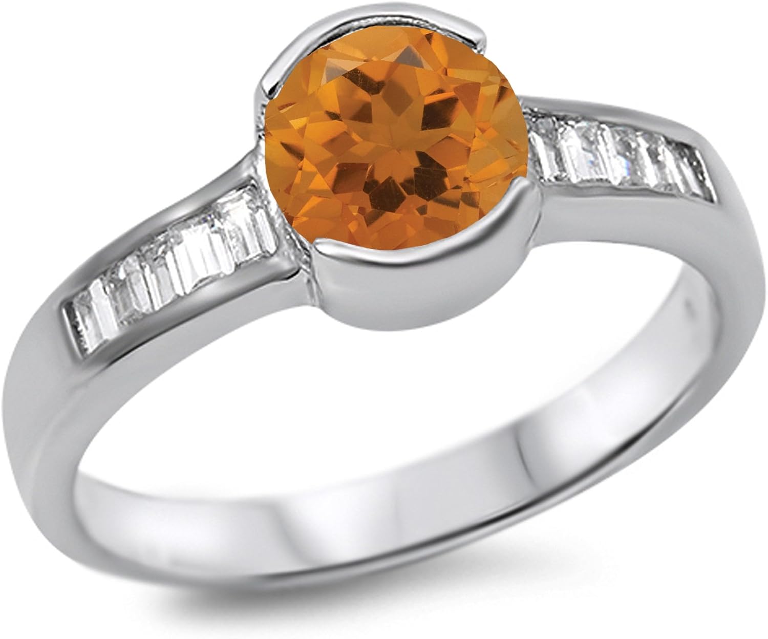 CHOOSE YOUR COLOR Sterling Silver Round Ring