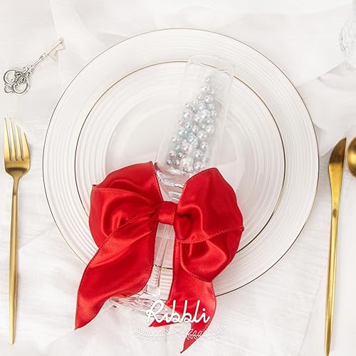 Vista 146 de Ribbli Cinta de satén rosa claro con alambre de 1.5 pulgadas, cinta de Navidad rosa para envolver regalos, coronas, guirnaldas, decoración