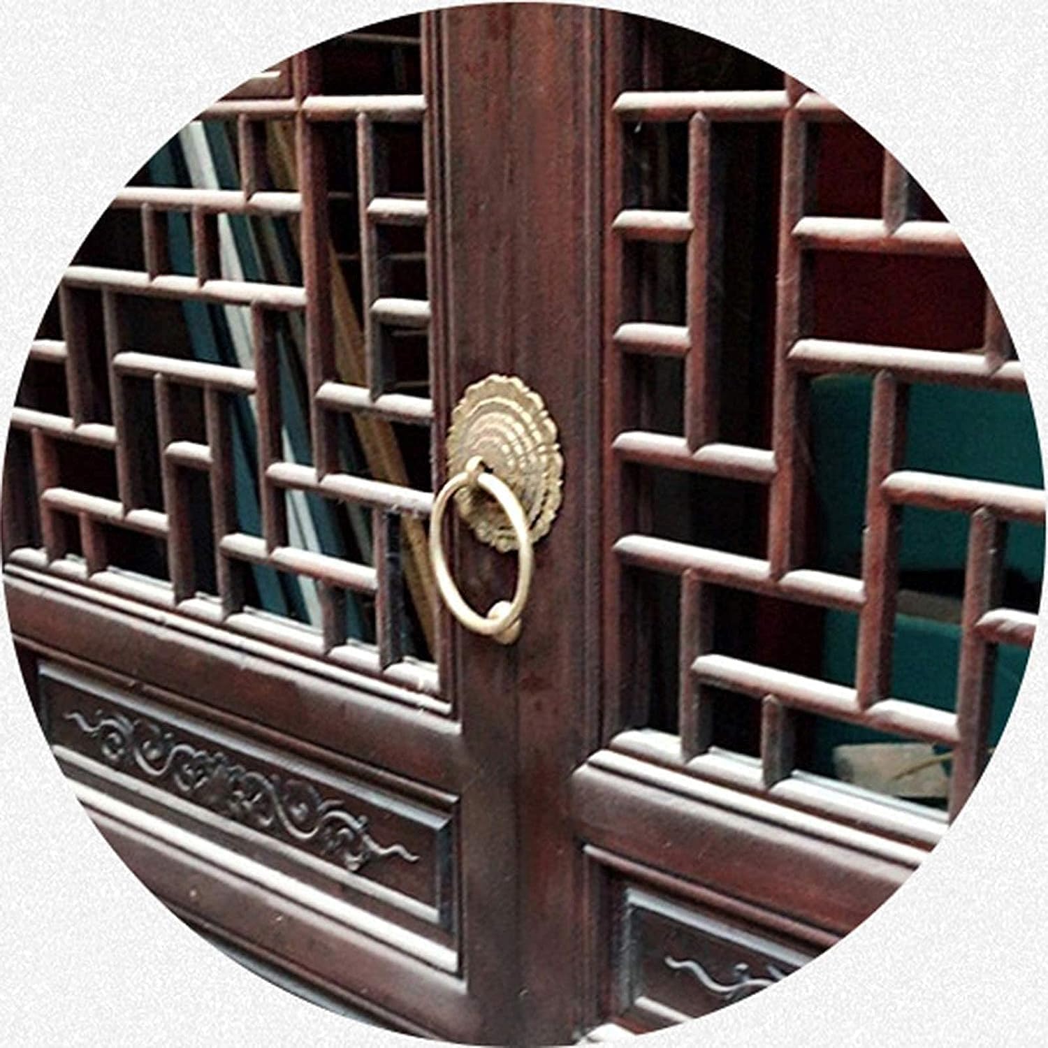 Door Knocker, Door Knockers Please Note Antique Round Garage Door Handle Metal for Front Gate Courtyard Farmhouse Cottage Gold Handcrafted Home Decor