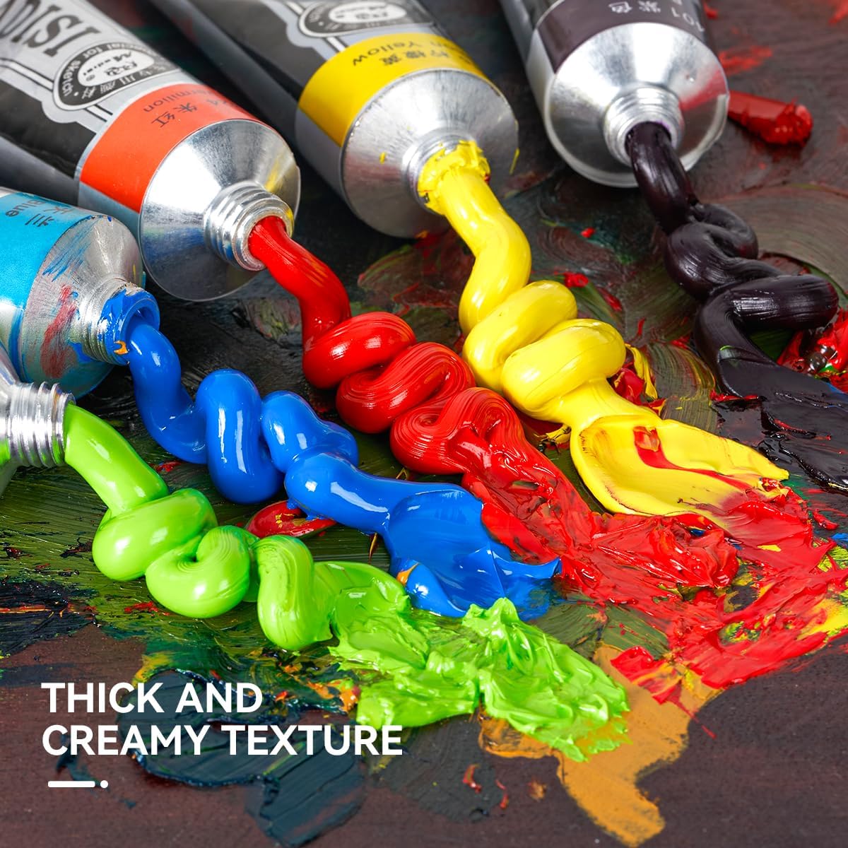 LIGHTWISH Oil Paint Set, Professional Fast-Drying Art Supplies,40ml x 21 Vibrant Colors + 3 Titanium White Tubes, Non-Toxic Great Lastfastness for Artists and Beginners