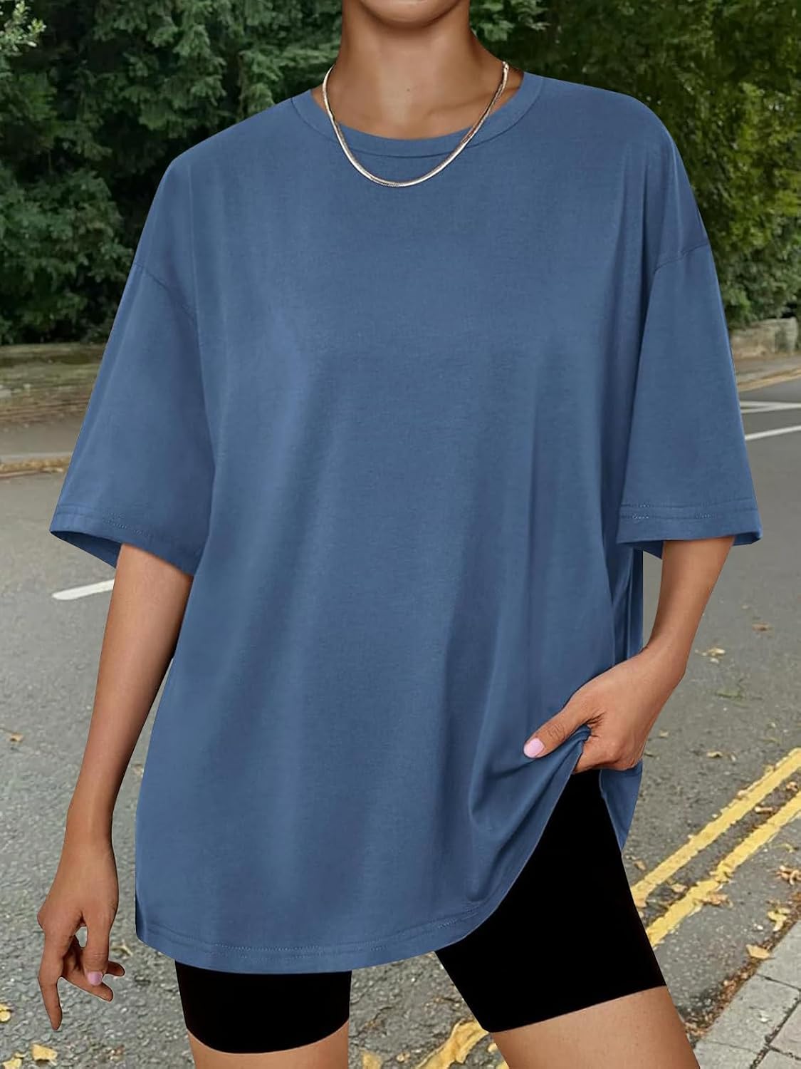 Trendy Queen Womens Oversized T-Shirts Short Sleeves Workout Tops | Summer workout gym tops