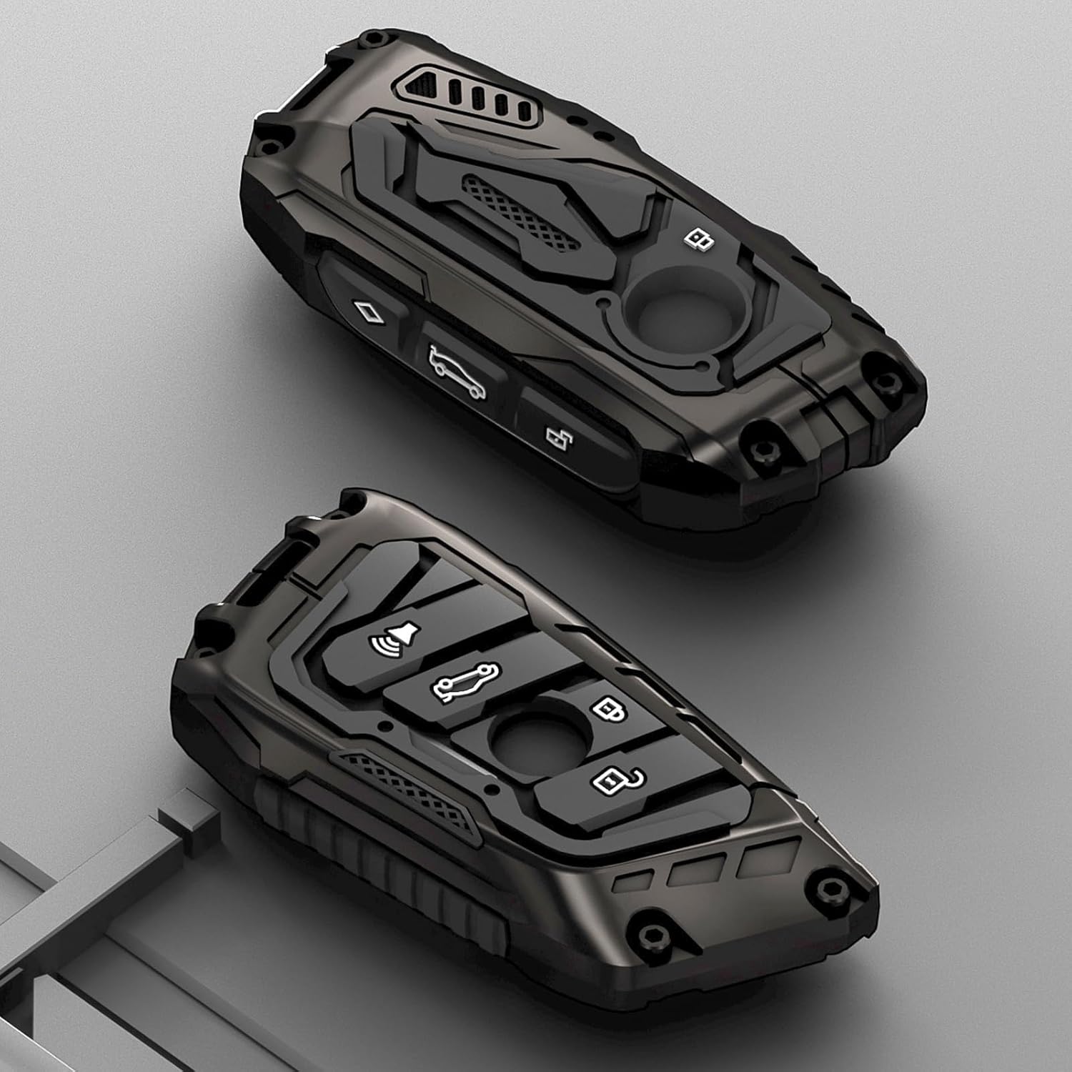 Key Fob Cover for BMW with Keychain, Key Fob Case Compatible with BMW 2 3 4 5 6 7 Series X1 X2 X3 X5 X6 Accessories(A-Model-Black) - Image 3