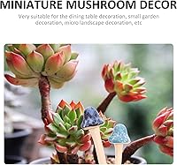 Vista 9 de Tofficu Decoración al aire libre, 6 piezas de cerámica de hongos de jardín, estacas, estatua de hongos para patio, césped, decoración de macetas al
