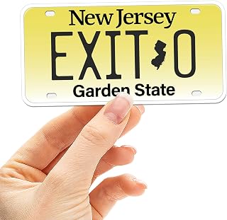 New Jersey License Plate Bumper Stickers - Choose from 20+ NJ Cities & Phrases - Jersey Shore Decals for Hydroflask (Exit Zero)