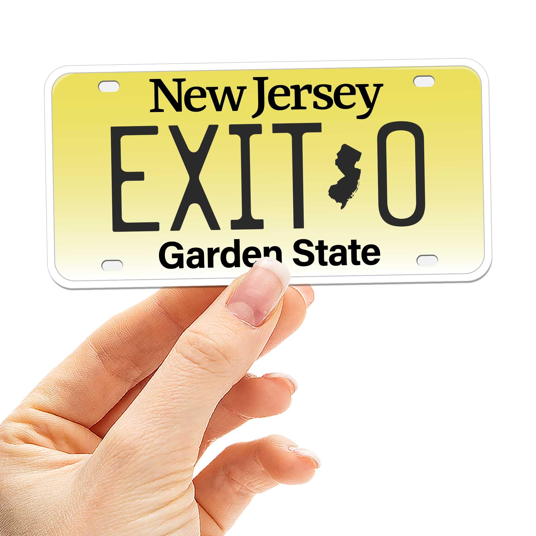 New Jersey License Plate Bumper Stickers - Choose from 20+ NJ Cities & Phrases - Jersey Shore Decals for Hydroflask (Exit Zero)