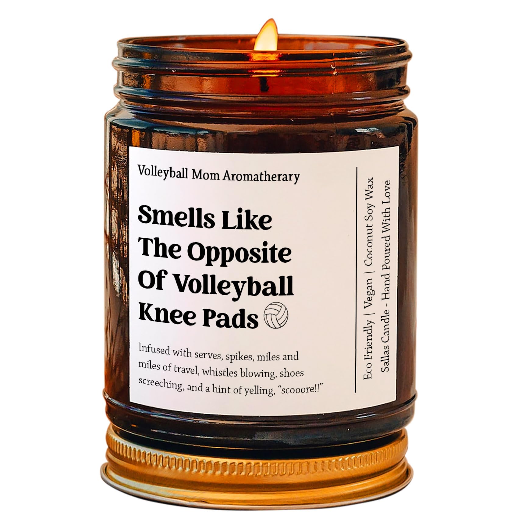 Volleyball Mom, Volleyball Mom Candle, Volleyball Mom Gift, Volleyball Team Mom, Smells Like The Opposite of Volleyball Knee Pads, 4 Oz 9 Oz Amber Candle 9 Fragrances