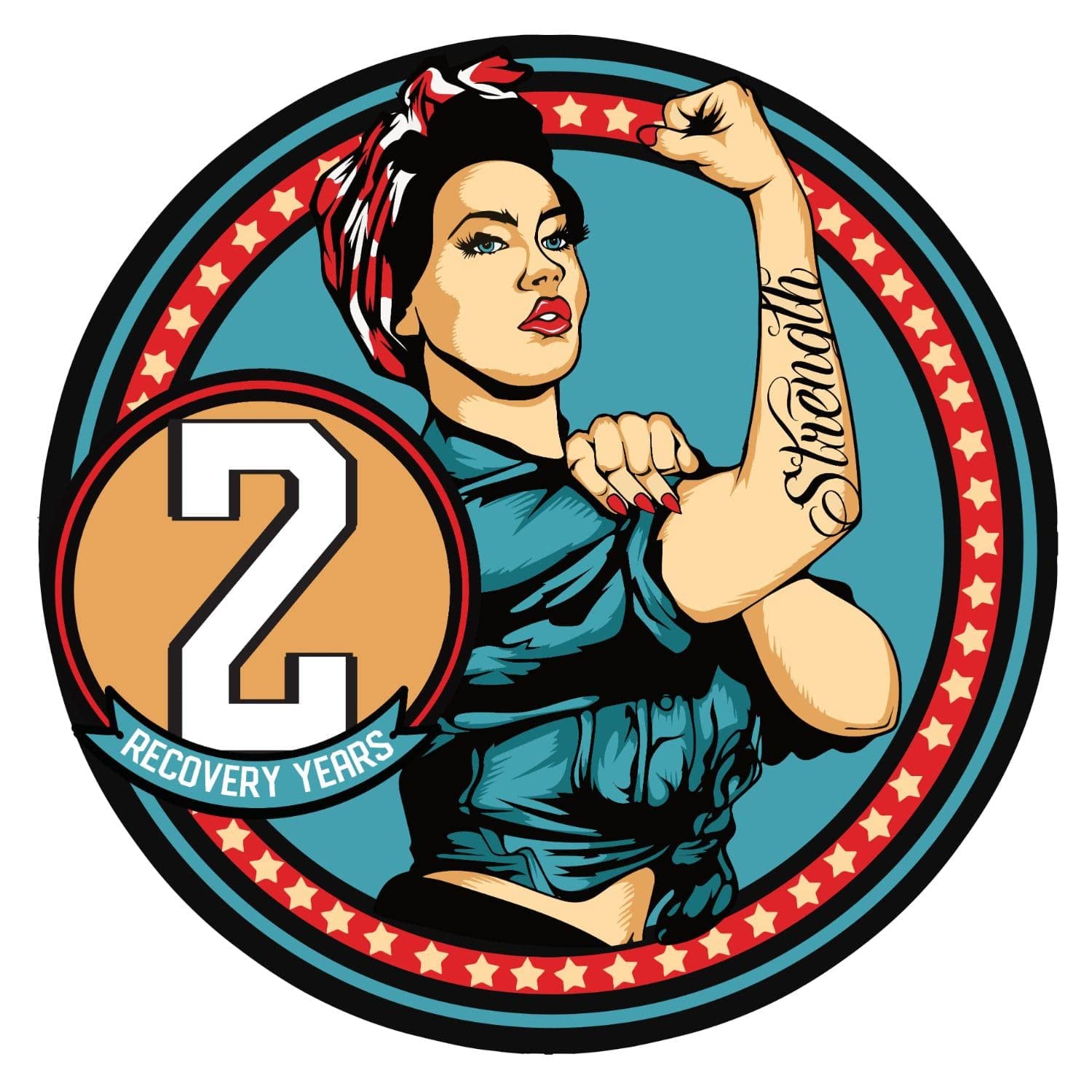 2 Year Rosie The Riveter AA, NA, Glossy, Medallion, Chip, Token, Coin