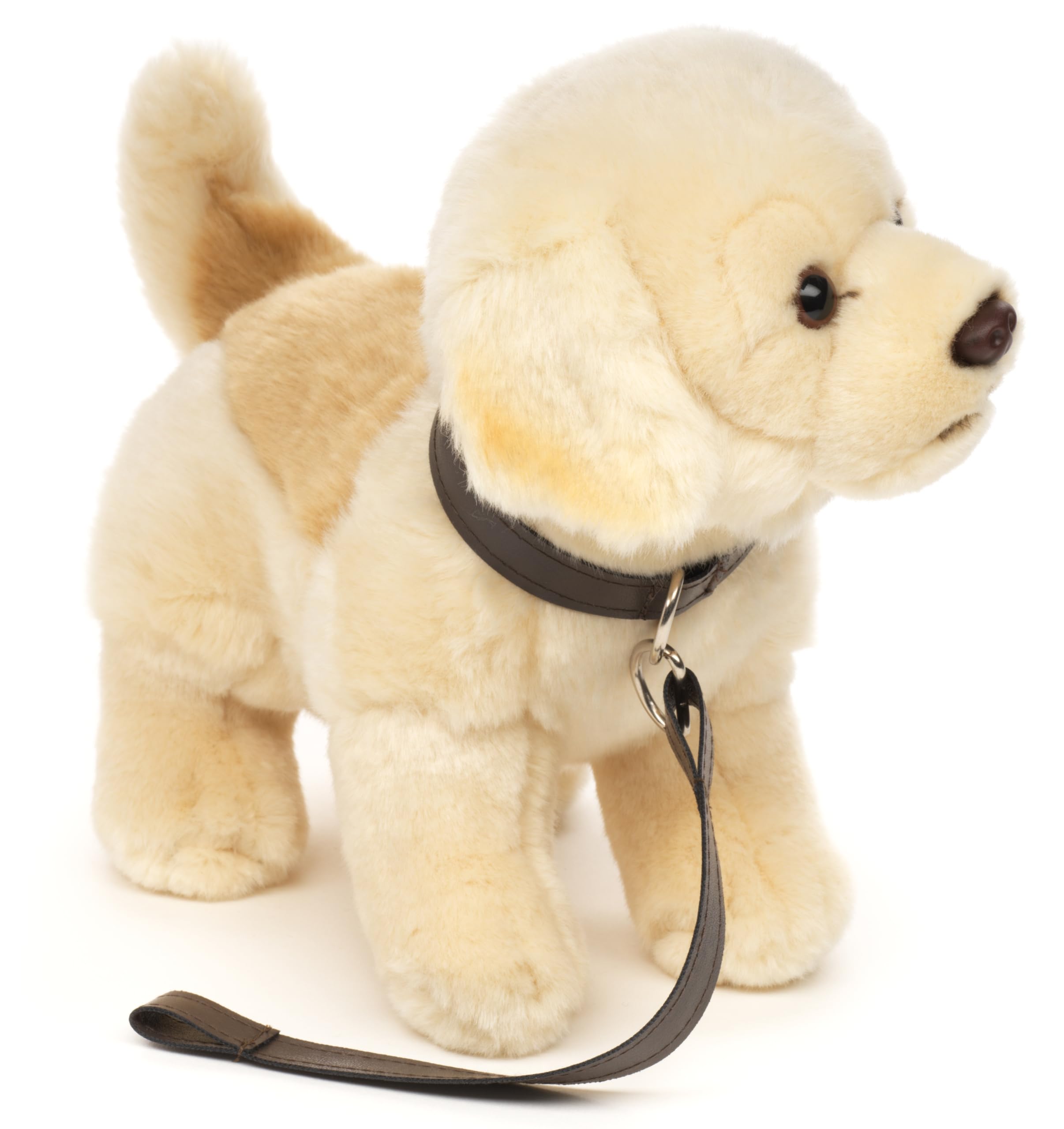Uni-Toys - Golden Retriever cucciolo, in piedi (con guinzaglio) - 22 cm (altezza) - cane di peluche, animale domestico - peluche