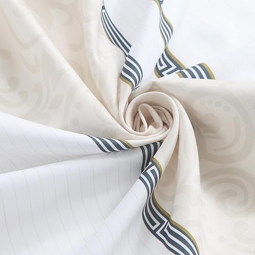 Vista 14 de Cortina de ducha de tela, estampado beige y tostado, cortinas de ducha con patrón de damasco bohemio de cachemira para baño, cortinas de baño Hudson