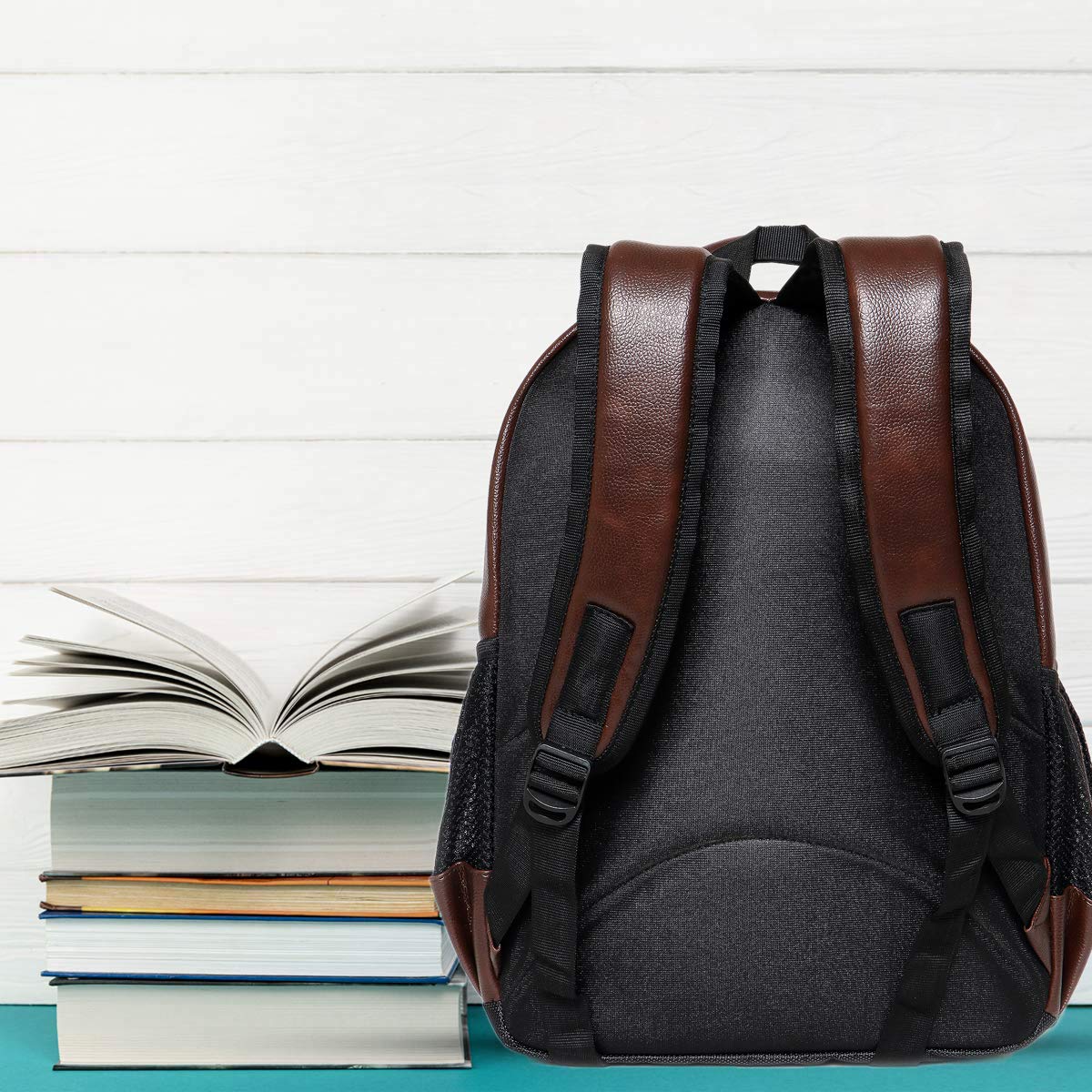 Bagneeds® Laptop Backpack for Men & Women | Faux Leather Office & Travel Bag 20L | Spacious Laptop Compartment | Front Organizer Pocket | College, Business & Daily Use (Brown) 1