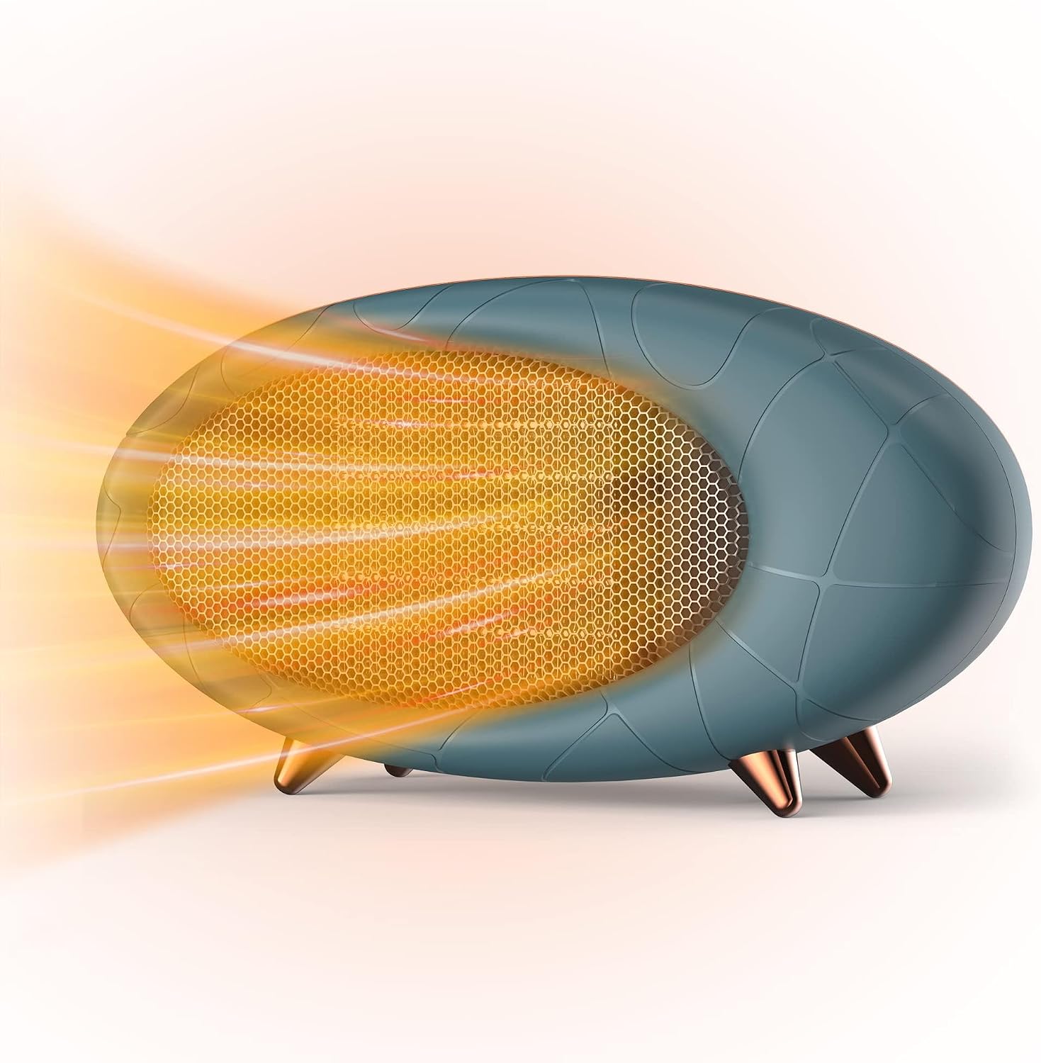 Space Heater, Portable Desk Heater 600W for Home Office, Olive Green | Fast Heating, Overheat & Tip-Over Protection. Quiet. Compact for Bedroom, Table, Home Office Use