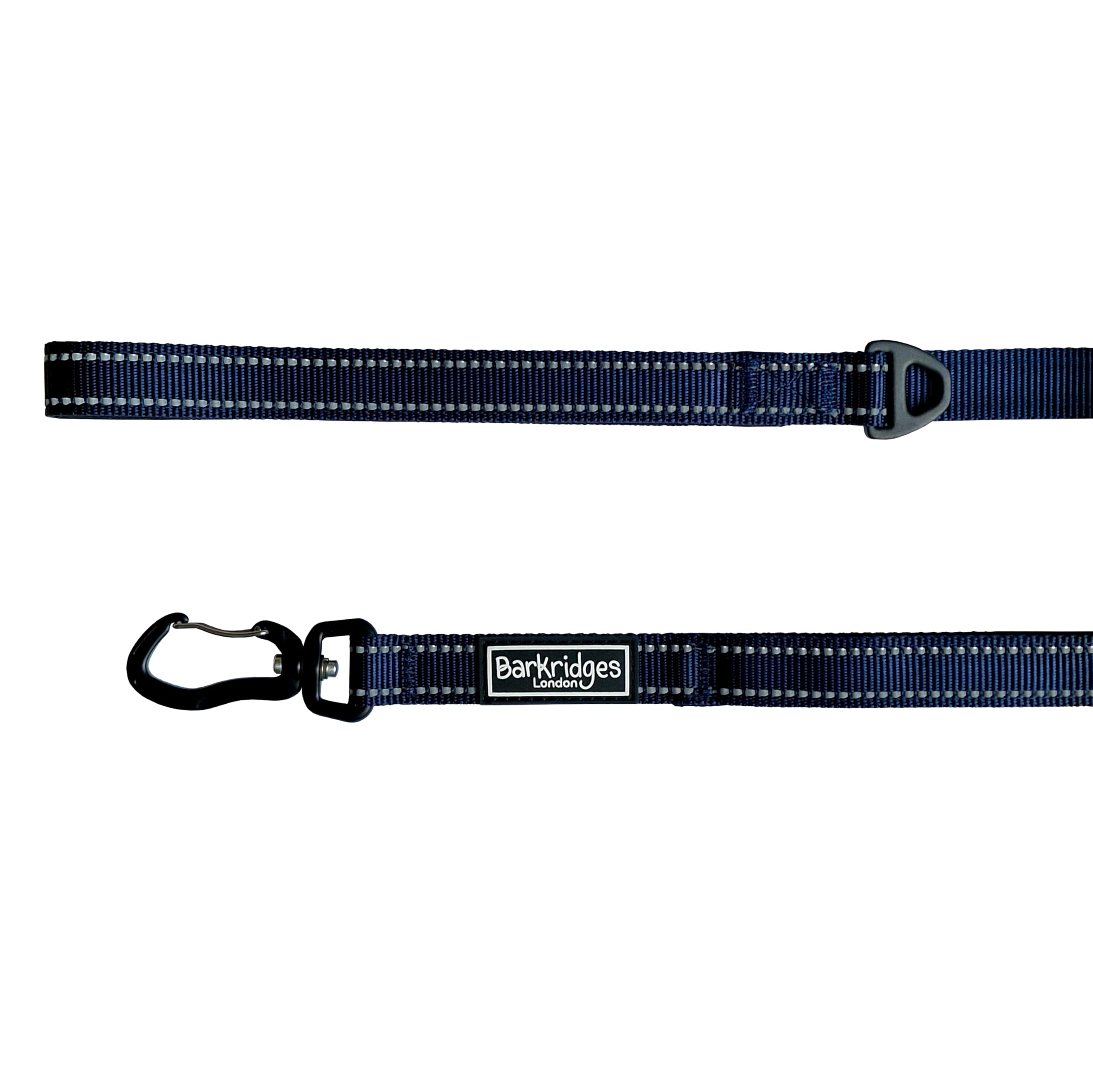 Barkridges® Lightweight Triple Handle Dog Lead Leash | Traffic Handle | Secured | Auto Lock Aluminium Clip | Padded Handle | Reflective | Strong Nylon | Comfortable (Dark Blue, 150 cm / 5 ft)