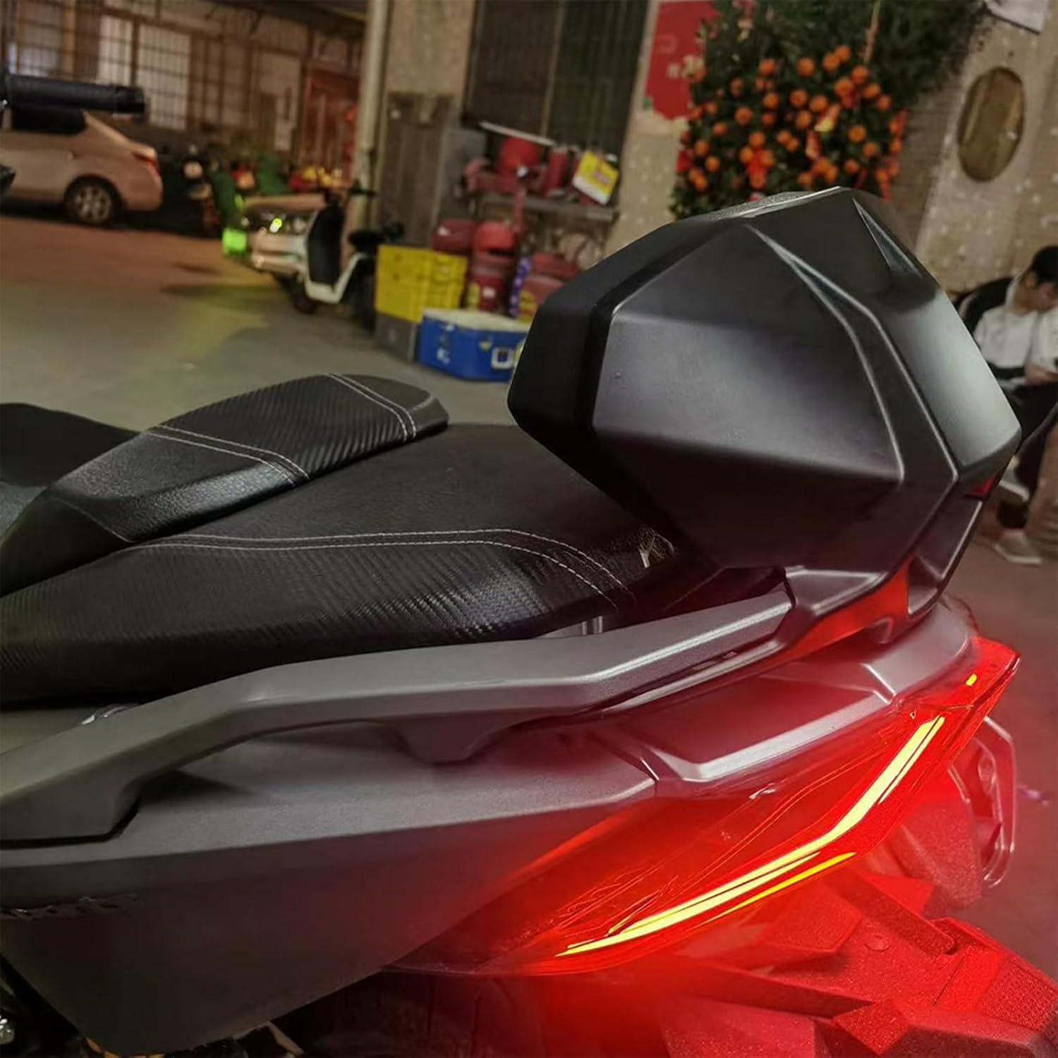 Motorcycle Backrest Rear Passenger Seat Tailstock Back Rest Cushion Pillion Rest Pad Compatible with KYMCO AK550 AK 550 2017-2022 (Silver)