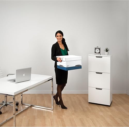 Miniatura 3 de Bankers Box PRESTO - Cajas de almacenamiento resistentes con asas ergonómicas, montaje instantáneo, tapa abatible, carta/legal, caja de 12 unidades