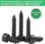 480Pcs M2 Hex Socket Cap Head Self Tapping Screws M2x4/5/6/8/10/12/14/16mm Black Socket Self Drilling Screw Allen Head Sheet Metal Bolts Hex Drive Wood Screws Assortment Kit
