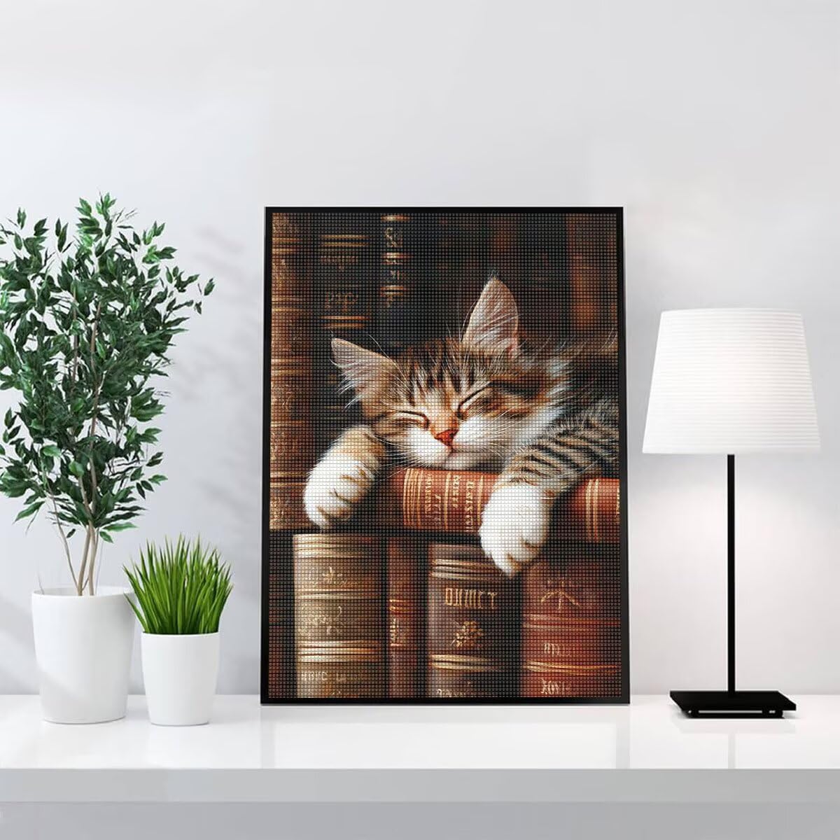 Diamond Painting Kit Completo, Diamond Painting Gatto, 5D Quadrato Pittura Diamante Kit Manualidades Adultos DIY Diamantini Crystal Art Disegni Ricamo Punto Croce Artigianale, 80x100cm Animale j0-747