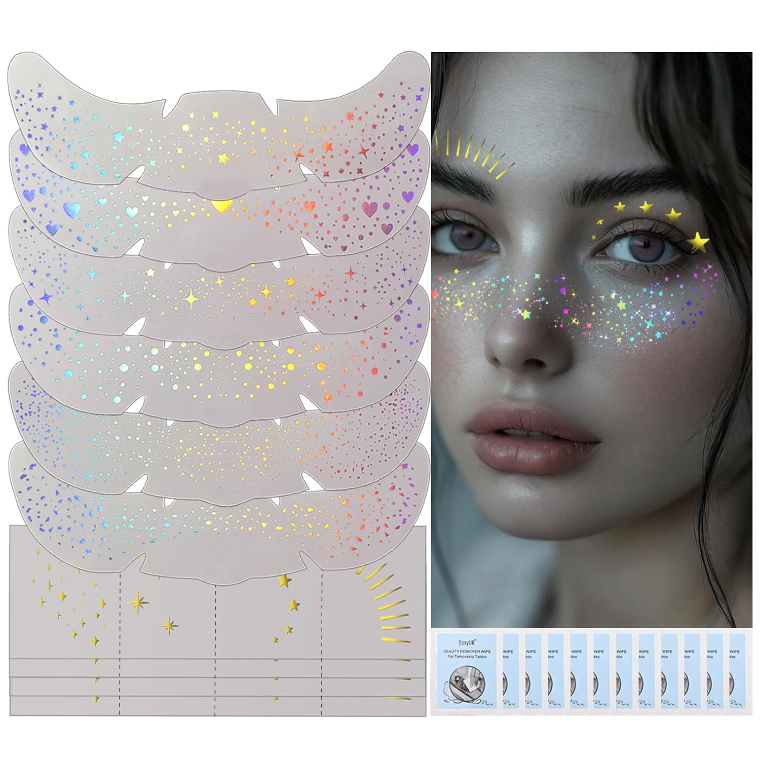 Amazon.com : HOSAILY 10 pcs Holographic Multichrome & Gold Glitter