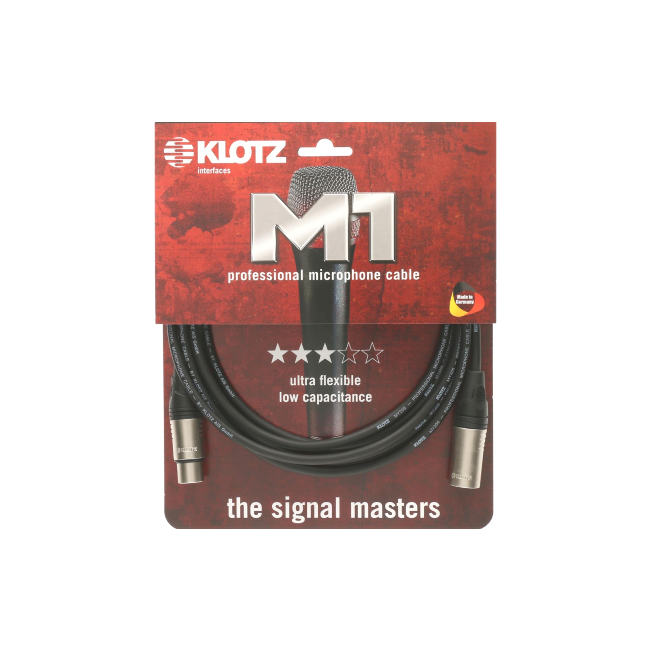 Klotz M1 MY206 Mikrofon Kablosu Siyah 15m XLR KLOTZ Uçlu