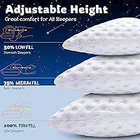 Vista 2 de Almohada refrescante para dormir lateral para dolor de cuello y hombros, almohadas de cama curvas de espuma viscoelástica triturada de lujo