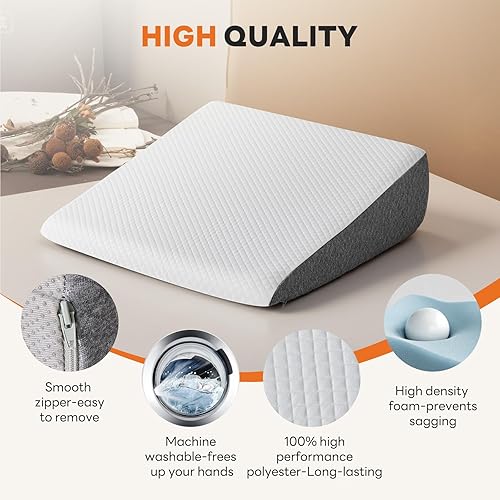 Miniatura 5 de Sweetcrispy Almohada de cuña, almohada corporal para apnea del sueño, alivio del dolor de cuello, poscirugía, comodidad para dormir, reflujo ácido,