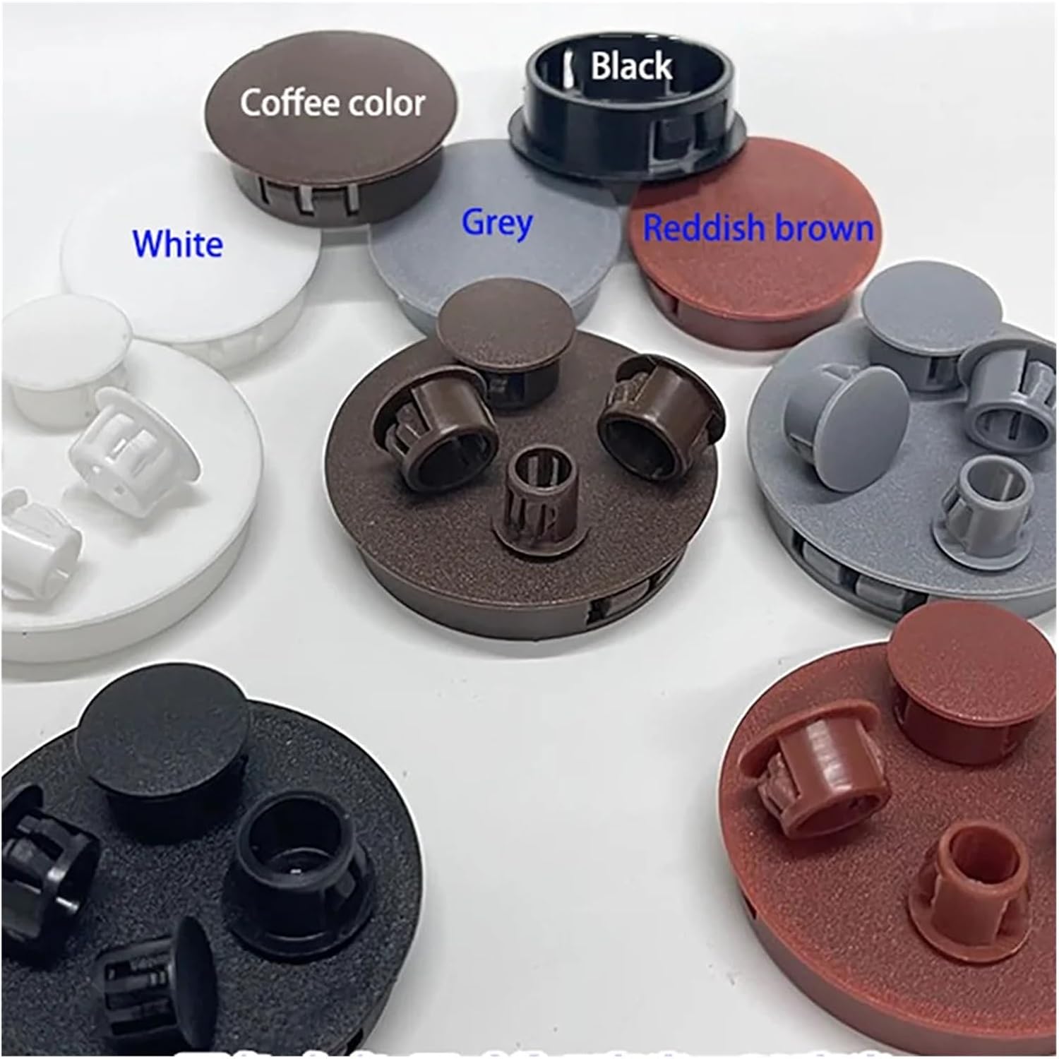 Plastic Hole Plug,Plastic Pipe Cover,Round Nylon Hole Plug Plastic Plug Head Decorative Cover Plug Plate Hole Cover Door Furniture Accessories (Color : Grey, Size : 19mm 10pcs) (Color : Gray, Size :