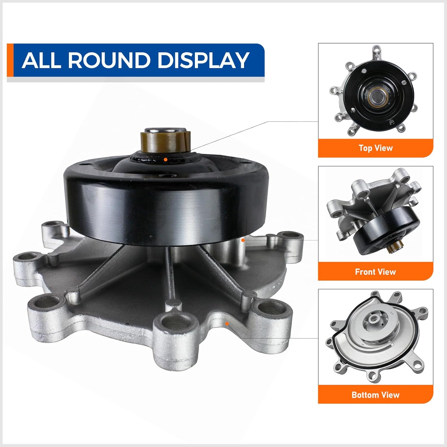 MACEL AW7163 Engine Water Pump with Gasket Compatible with 2011-2013 RAM 1500, 2000-2010 Dodge Dakota, 2006-2010 Jeep Commander, 2006-2009 Mitsubishi Raider, 2007-2009 Chrysler Aspen, 3.7L V6 4.7L V8