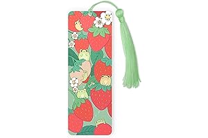 Captivating Trio of Strawberry Frog Bookmarks, Tassel-Adorned and Ready to Charm Bibliophiles