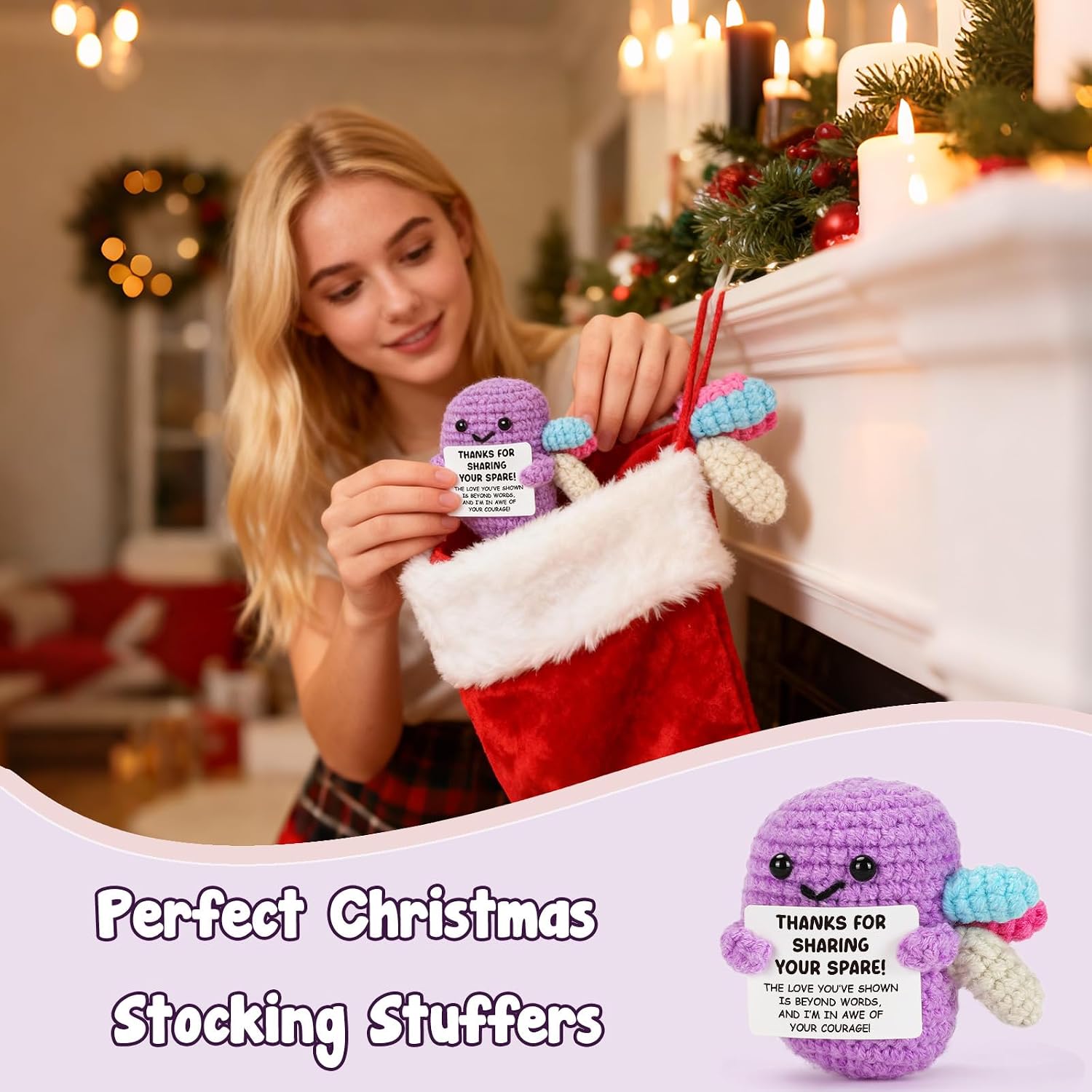 Organ Donor Thank You Gift – Purple Crochet Kidney Plush with “Thanks for Sharing Your Spare” Card – Appreciation for Donors, Transplant Teams, Caregivers