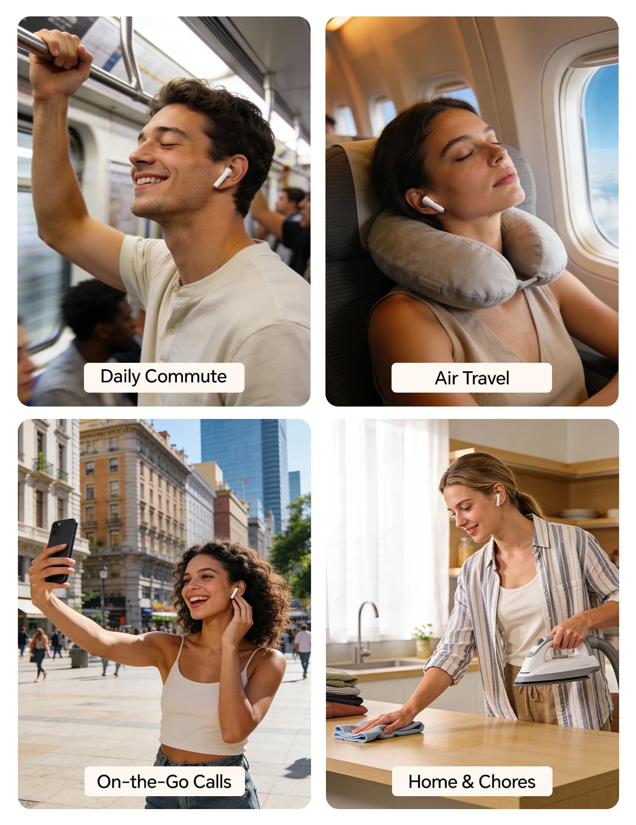 True Wireless Earbuds Bluetooth Headphones: Ultra-Lightweight Bluetooth Earbuds for All-Day Comfort, Waterproof TWS Ear Buds with Mic, 25H Playtime, Earphones for iOS/Android, Work, Commute, Study