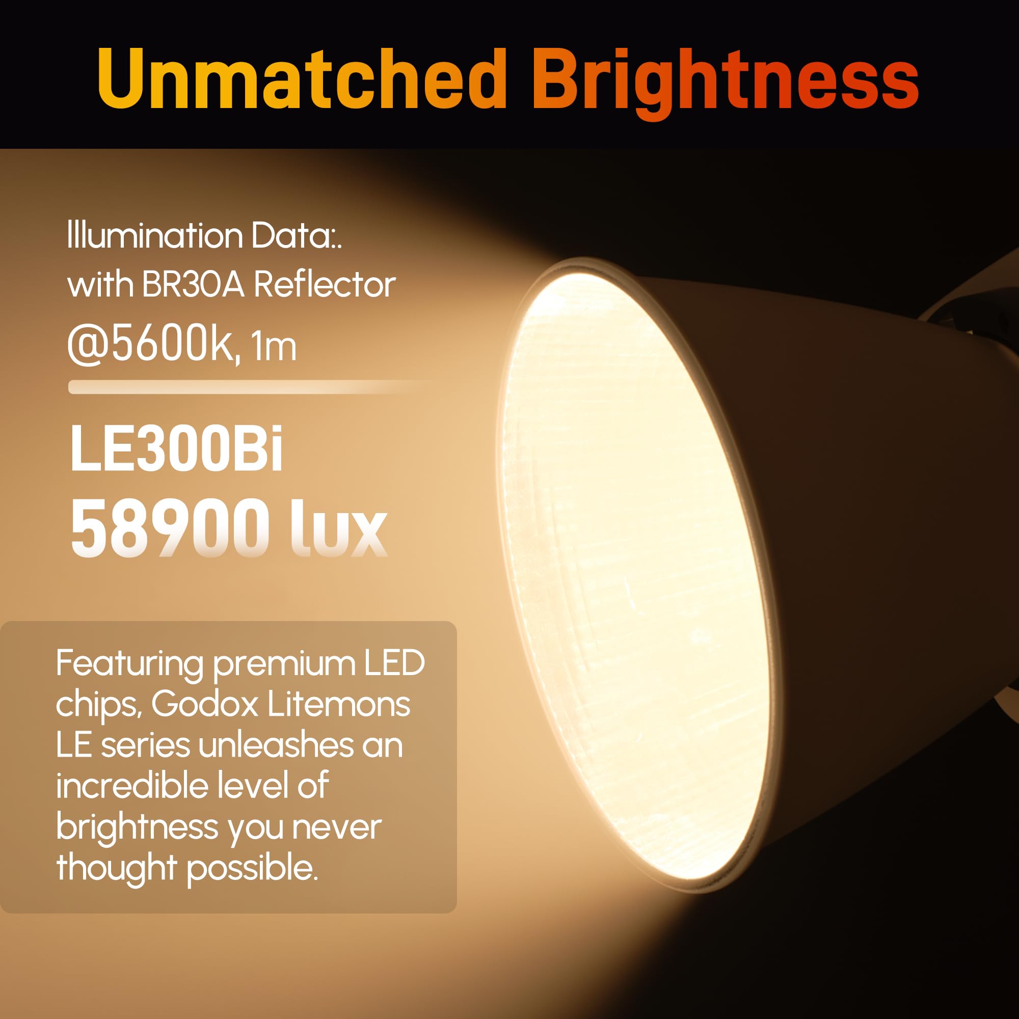 Godox Litemons LE300Bi LED Video Light,320W Bi-Color 2800K~6500K Portable Lighting Bowens Mount Continuous Lights,NFC Connection,Bluetooth App Control (White)