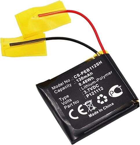 Batería de repuesto de 130mAh para Pebble Pebble Steel E-Paper 401S Watch 2 P121112 (3.7V)