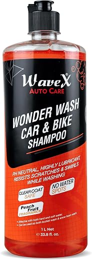 Wavex Wonder Wash Car Shampoo (1L) | Luxurious Car Wash Shampoo, Honey Thick with Super Suds | Car Washing Shampoo with Pe...