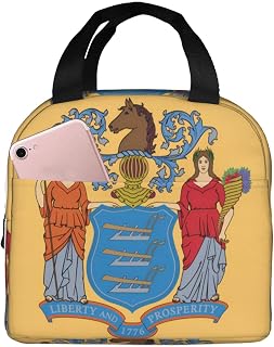 Flag of New Jersey Insulated Lunch Bag - Waterproof, Moisture-Proof Tote Bag for Office, Picnic, Daily Use and Travel