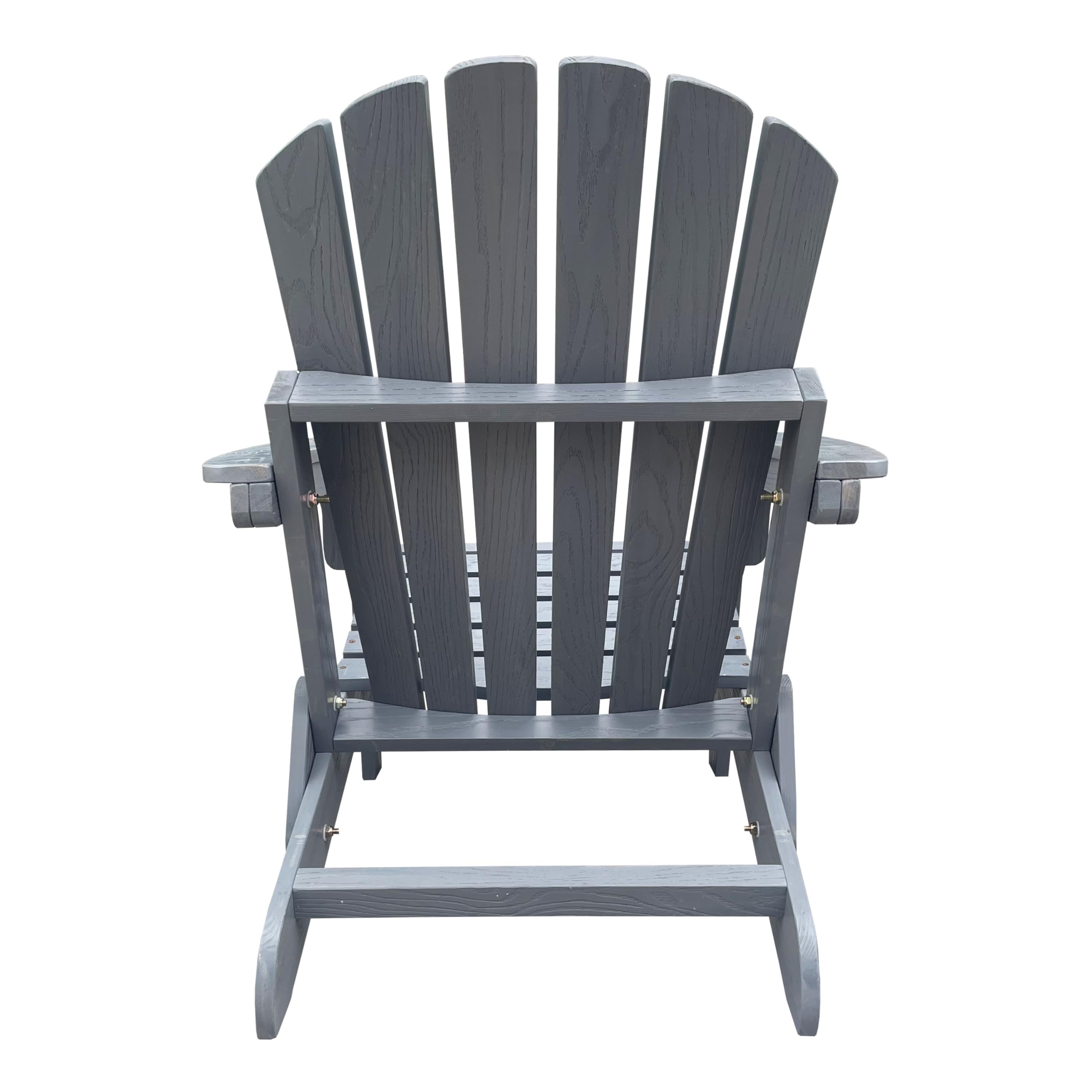 AXI Rosalie Chaise Adirondack en Bois, Couleur Grise | Transat/Chaise Longue/Assise De Jardin / 100% Bois De Pruche pour 1 Personne, avec Accoudoirs Et Dossier Haut | 75,5 X 86,5 X 85 Cm
