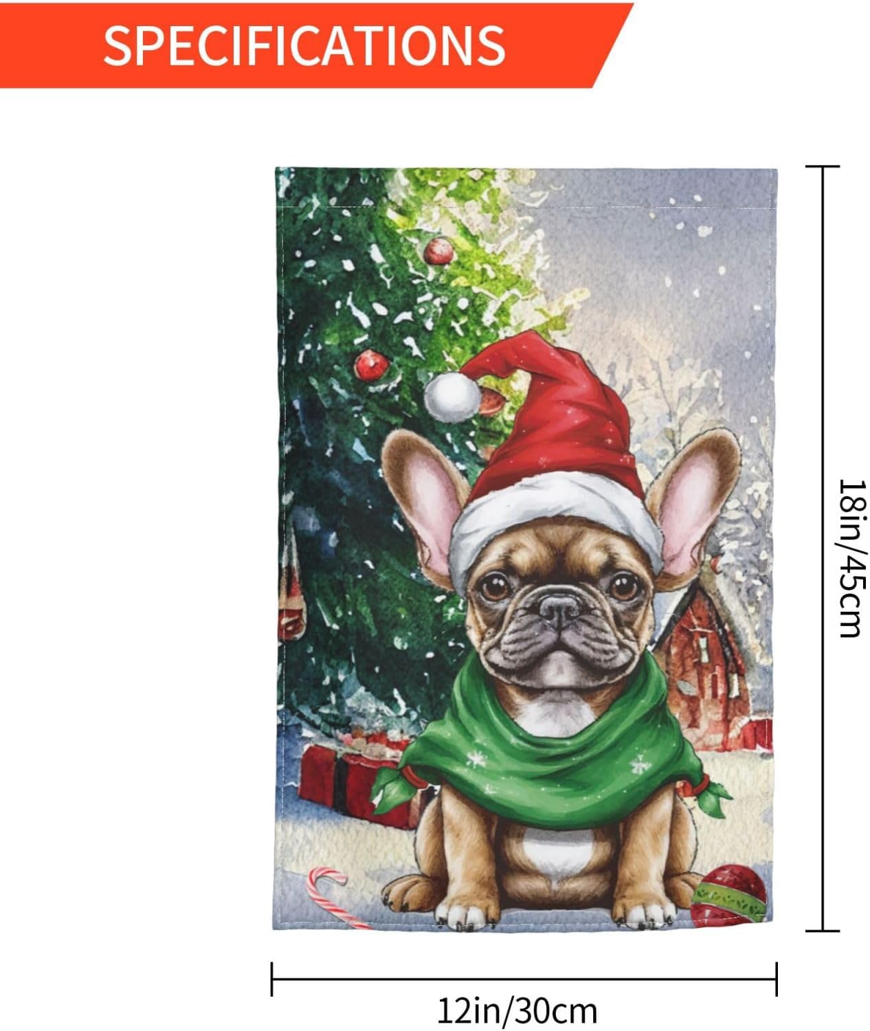 Merry Christmas French Bulldog Box Dog Tree Gifts Garden Flag 12x18 Inch Double Sided Vertical Decoration Yard Small Flag For Outside Holiday Seasonal Outdoor - Image 6