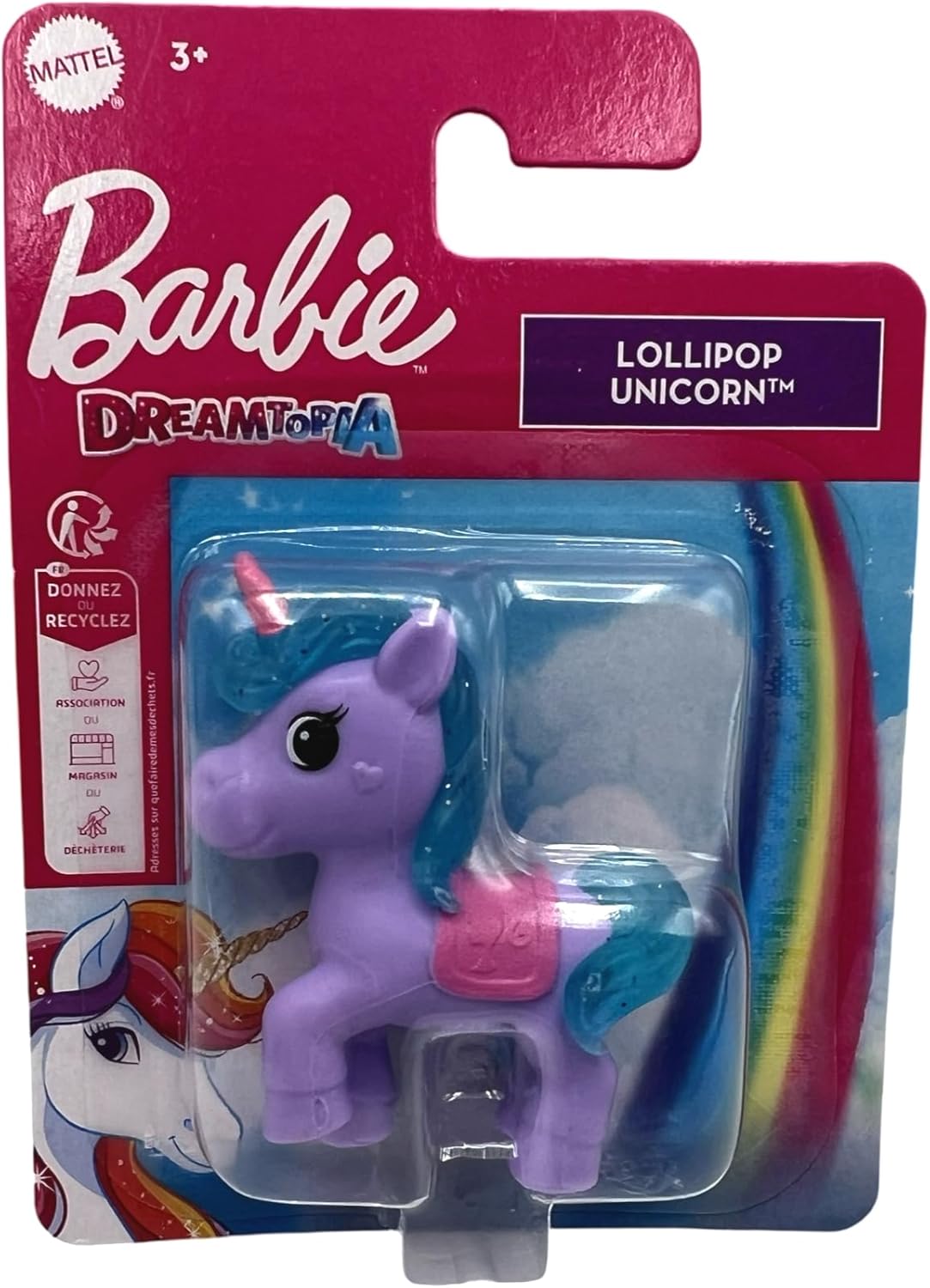 Barbie DREAMTOPIA Lollipop Unicorn Figurine, Lila