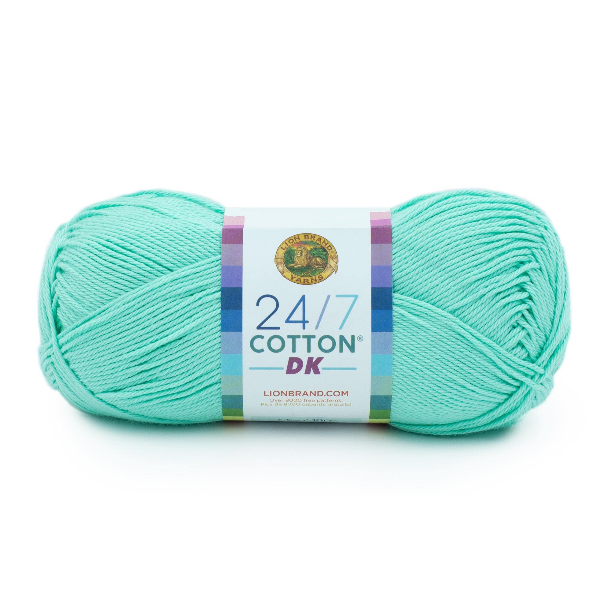 Lion Brand Yarn Yarn, Cotton, Fresh Mint, 1 Pack
